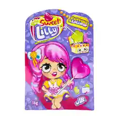 Бирюзовый леденец на палочке JohnyBee Sweet Lilly, с шипучей карамелью, 13 г