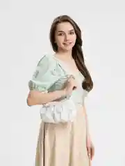 Белый женская сумка - мессенджер
