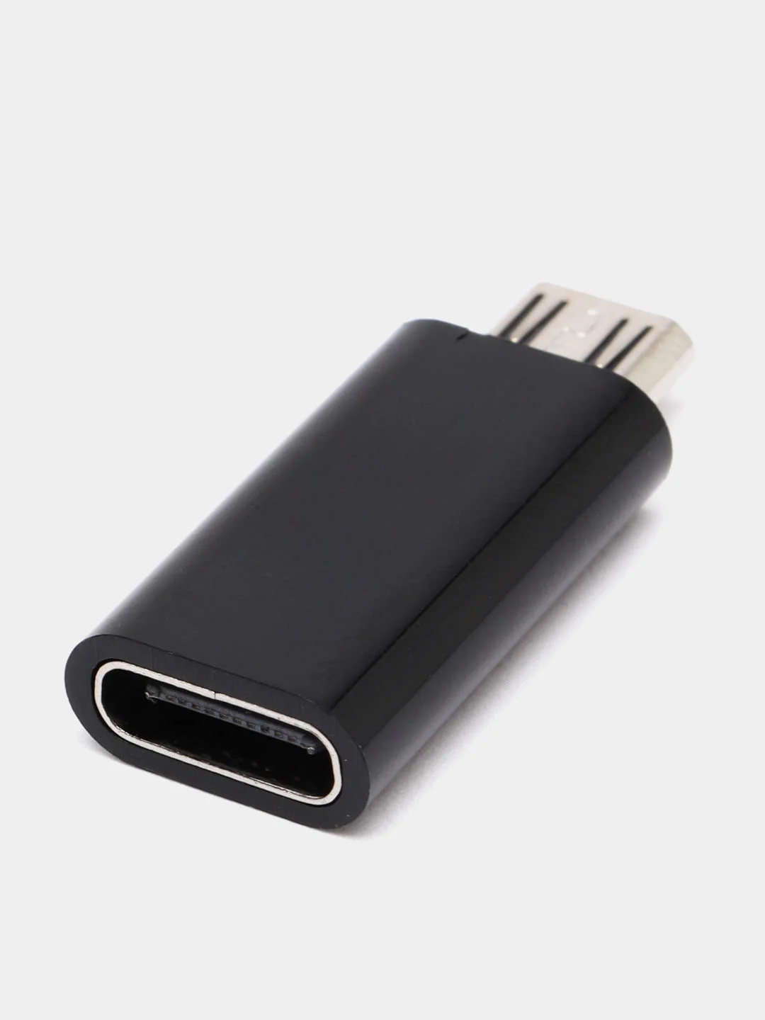 Черный переходник-адаптер с type-С на microUSB