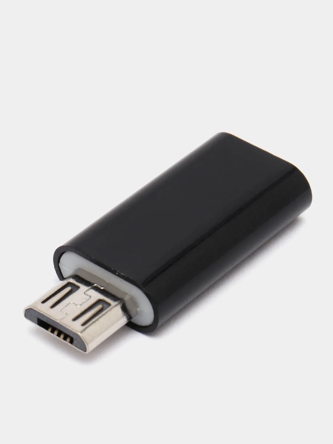 Черный переходник-адаптер с type-С на microUSB