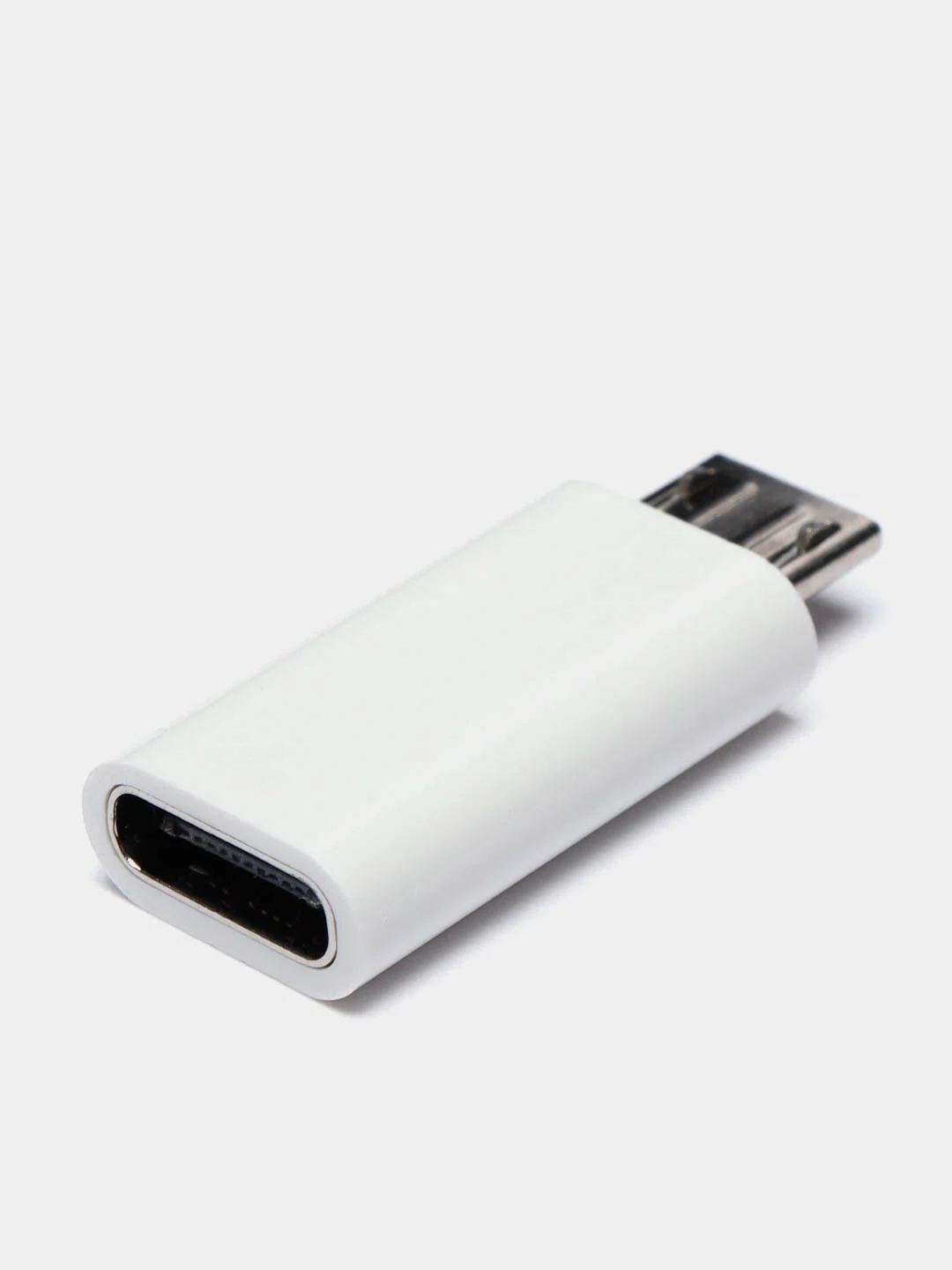 Белый переходник-адаптер с type-С на microUSB