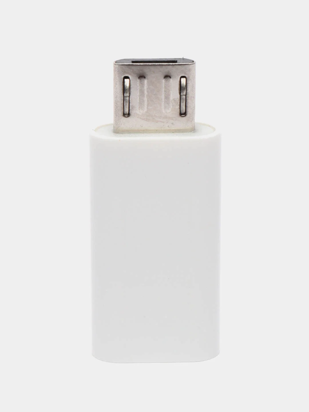 Белый переходник-адаптер с type-С на microUSB