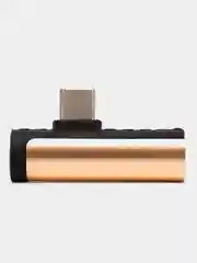 Золотой переходник разветвитель для зарядки и наушников Type-C 2 в 1