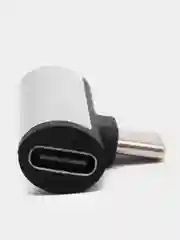 Серебряный переходник разветвитель для зарядки и наушников Type-C 2 в 1