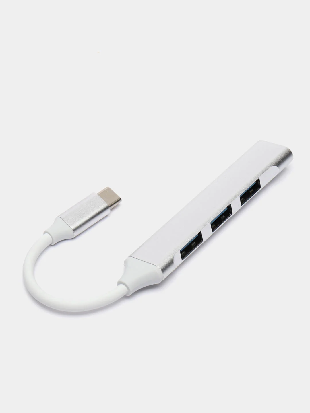 Серебряный хаб Type-C на USB, USB на 4 порта USB, 4 х USB, для Macbook (Макбука)