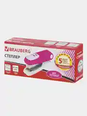 Степлер №24/6, 26/6 BRAUBERG "Germanium", до 20 листов, розовый, 226575