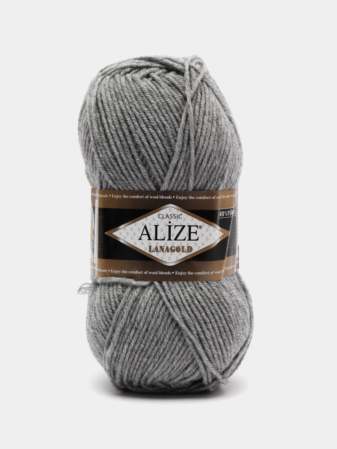 Серый пряжа Alize Lanagold, 49% шерсть, 51% акрил, 100 г, 240 м