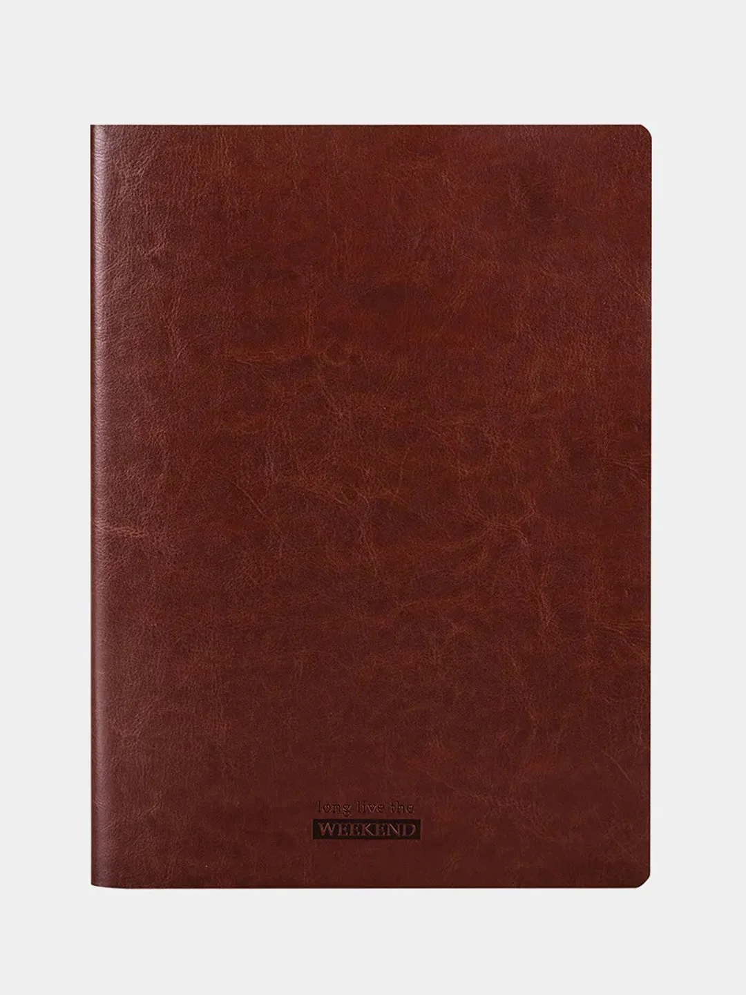 Тетрадь коричневая в клетку, А4, 60 л, сшивка, кожзам, BRAUBERG