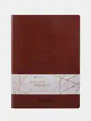 Тетрадь коричневая в клетку, А4, 60 л, сшивка, кожзам, BRAUBERG