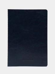 Тетрадь А4 60л, сшивка, клетка, кожзам гладкий, темно-синий, BRAUBERG VIVA, 403906