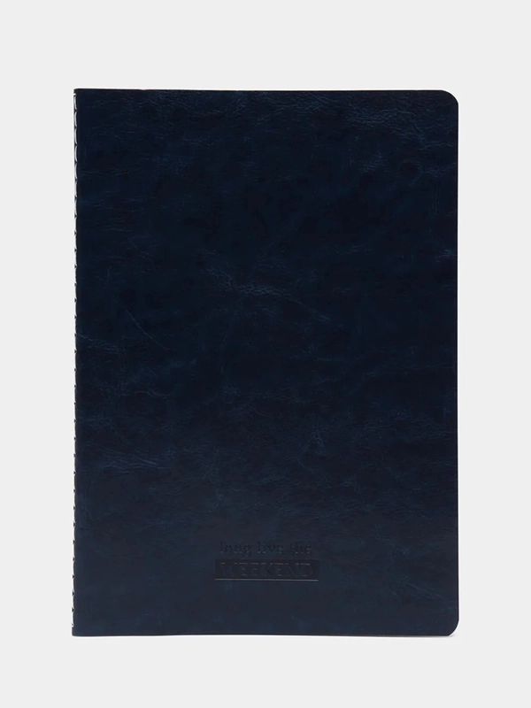 Тетрадь А4 60л, сшивка, клетка, кожзам гладкий, темно-синий, BRAUBERG VIVA, 403906