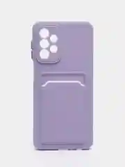 Сиреневый силиконовый чехол для Samsung Galaxy A23 (Самсунг Галакси А23), с карманом для карт