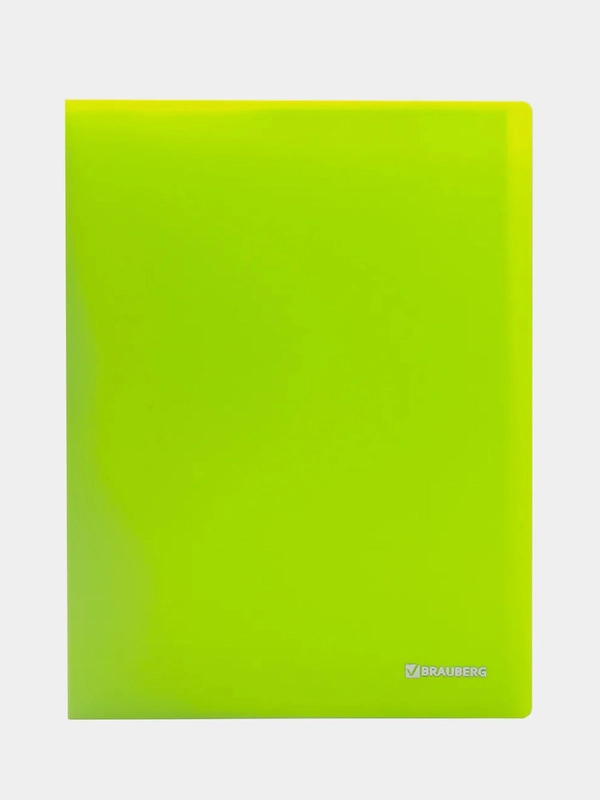 Папка 20 вкладышей BRAUBERG "Neon", 16 мм, неоновая, зеленая