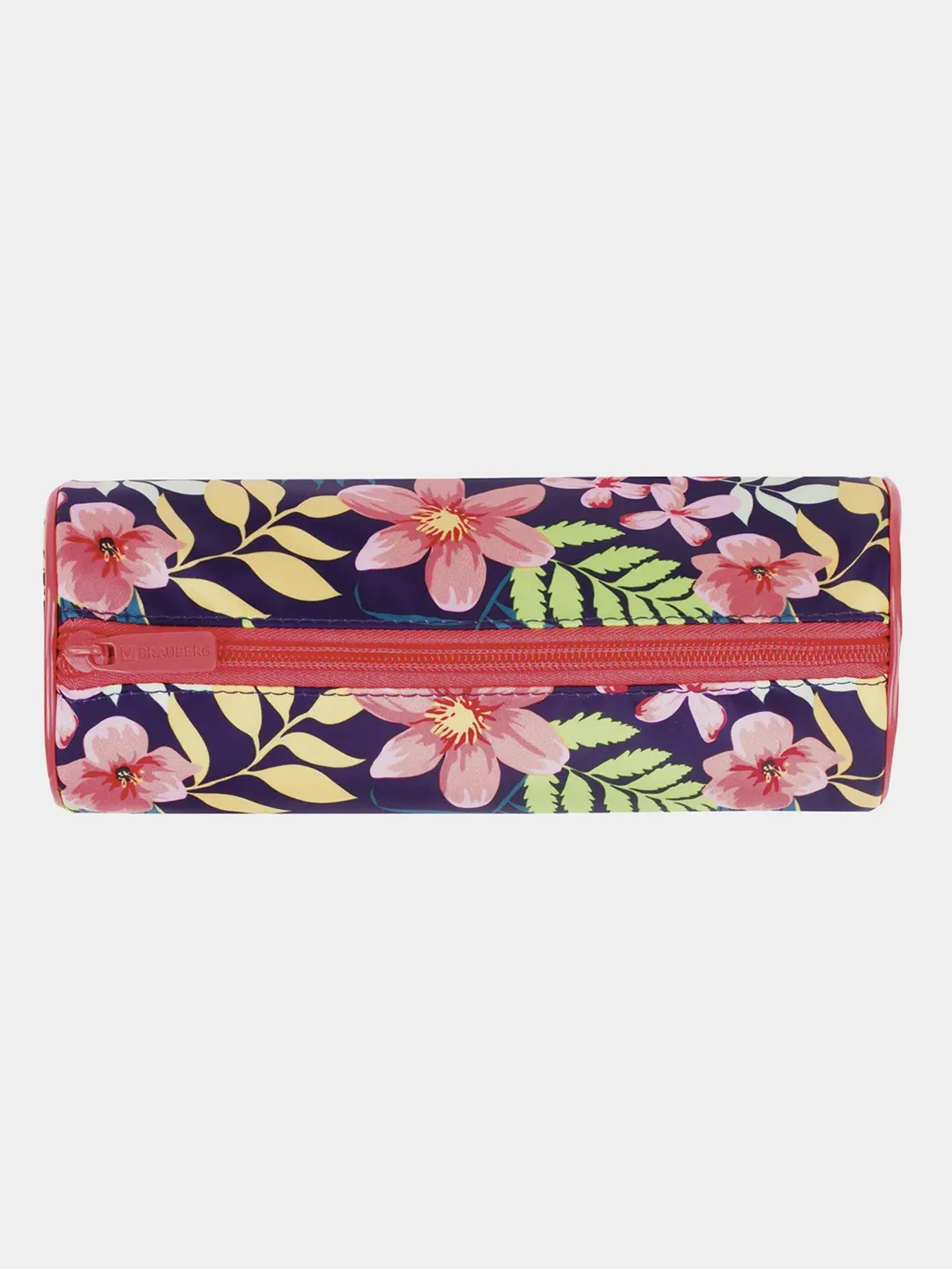 Пенал-тубус BRAUBERG, с эффектом Soft Touch, мягкий, "Flower", 22х8 см, 229015