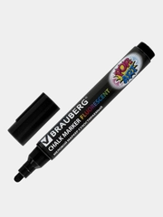 Маркер меловой BRAUBERG "POP-ART", сухостираемый, 5 мм, ЧЕРНЫЙ, 151534