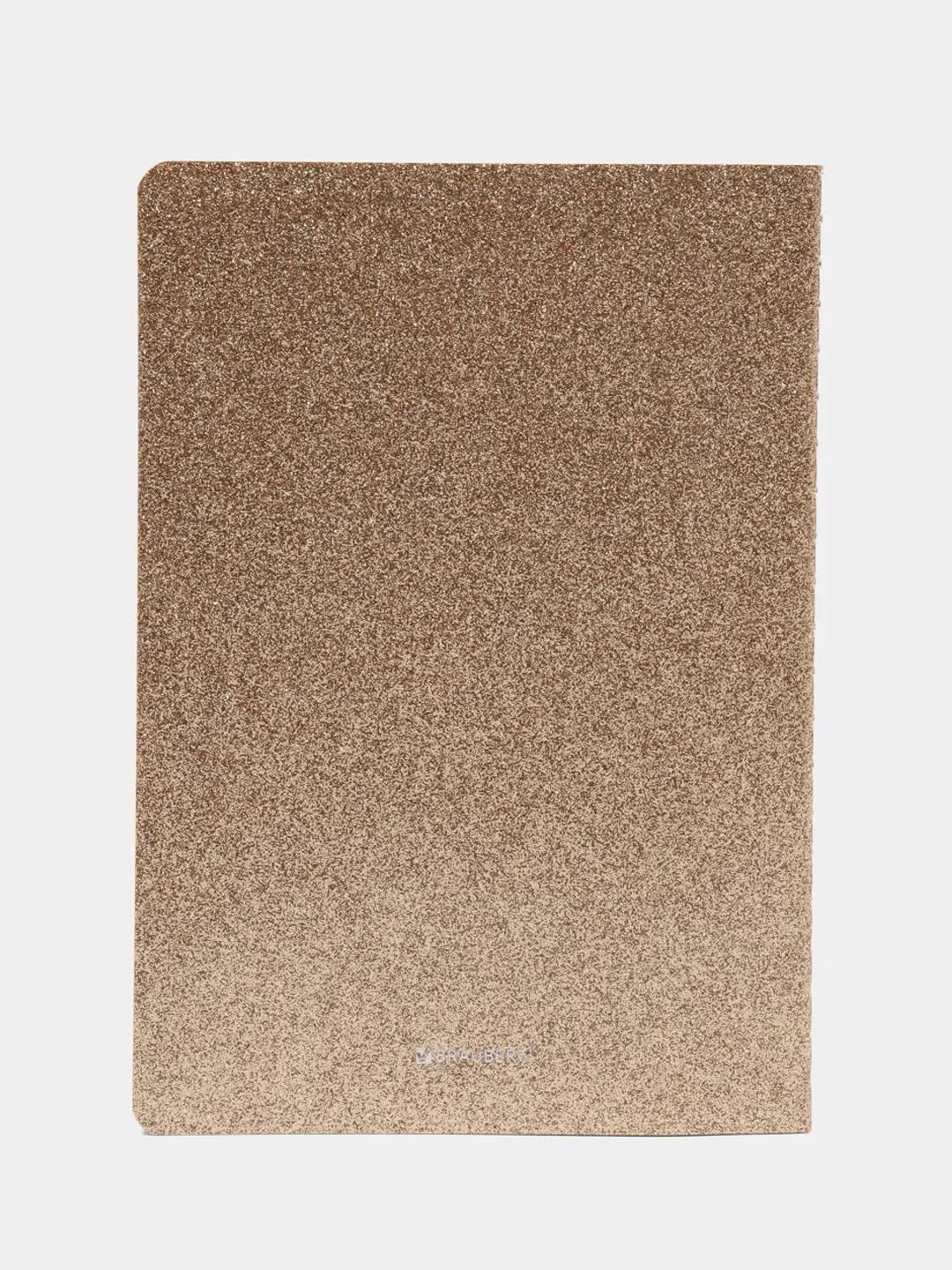 Тетрадь A5 48л, сшивка, клетка, кожзам с блестками, золотой, BRAUBERG SPARKLE, 403851