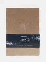 Тетрадь A5 48л, сшивка, клетка, кожзам с блестками, золотой, BRAUBERG SPARKLE, 403851