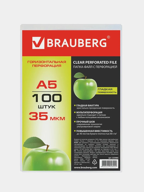 Папки-файлы МАЛОГО ФОРМАТА (148х210 мм), А5, BRAUBERG