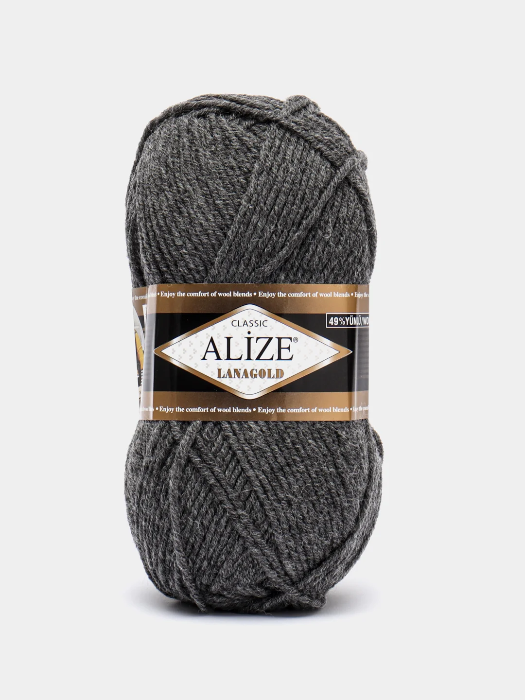 Серый пряжа Alize Lanagold, 49% шерсть, 51% акрил, 100 г, 240 м