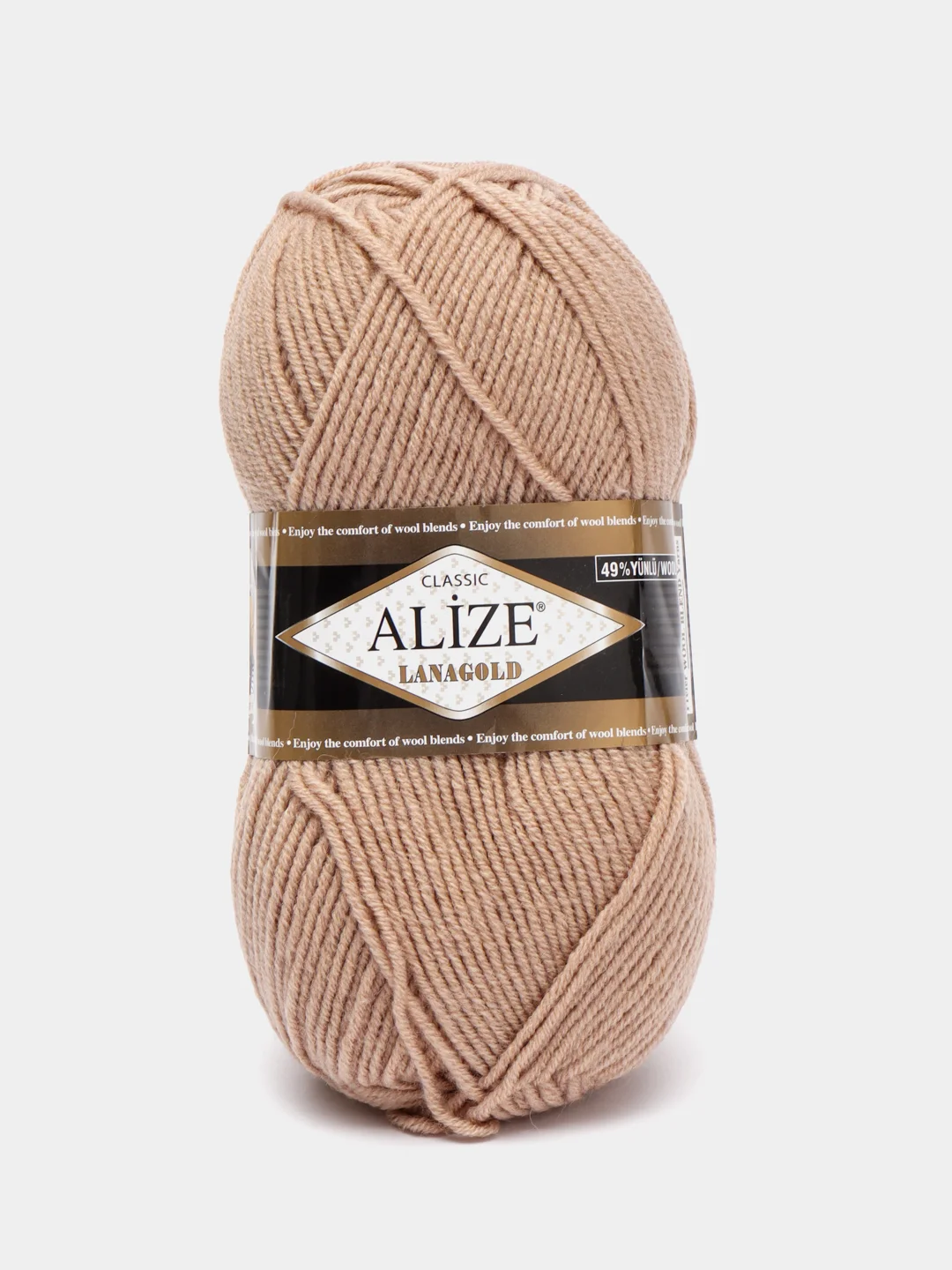 Бежевый пряжа Alize Lanagold, 49% шерсть, 51% акрил, 100 г, 240 м