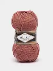 Коралловый меланж пряжа Alize Lanagold, 49% шерсть, 51% акрил, 100 г, 240 м