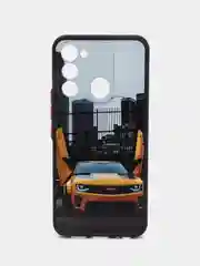 Золотой чехол с рисунком на Tecno Spark 8C и Tecno Go 2022 (Текно Спарк 8С и Текно Го 2022)
