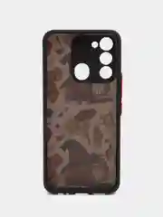Тёмно-бордовый чехол с рисунком на Tecno Spark 8C и Tecno Go 2022 (Текно Спарк 8С и Текно Го 2022)