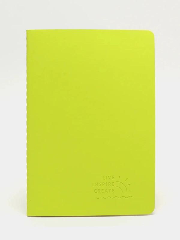 Тетрадь A5 48л, сшивка, клетка, кожзам SoftTouch, салатовый, BRAUBERG RAINBOW, 403878