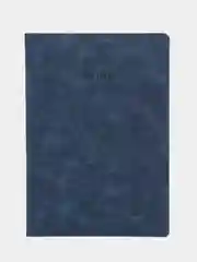 Тетрадь A5 (147х210мм) 48л, сшивка, клетка, кожзам фактурный, синий, BRAUBERG SKY, 403866