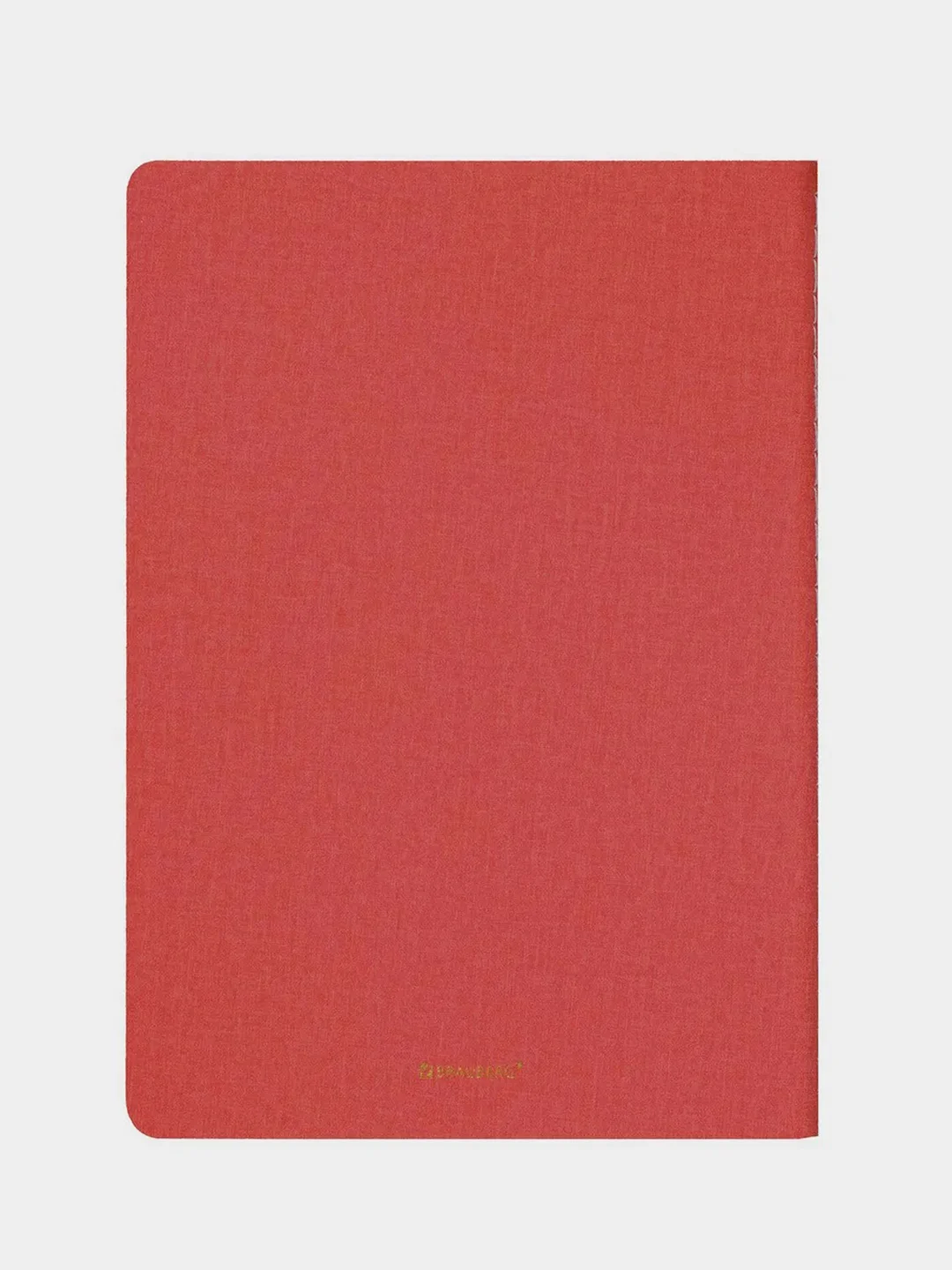 Тетрадь B5 60л, клетка, экокожа под лён, коралловый, BRAUBERG PASTEL, 403873