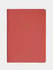Тетрадь B5 60л, клетка, экокожа под лён, коралловый, BRAUBERG PASTEL, 403873