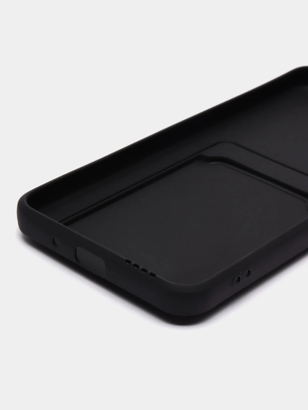 Черный силиконовый чехол для Xiaomi Redmi 9A (Сяоми Редми 9А), с карманом для карт, прозрачный