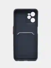 Морской чехол для Realme C35 (Реалми С35), прозрачный, с карманом для карт