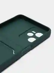 Зеленый чехол для Realme C35 (Реалми С35), прозрачный, с карманом для карт