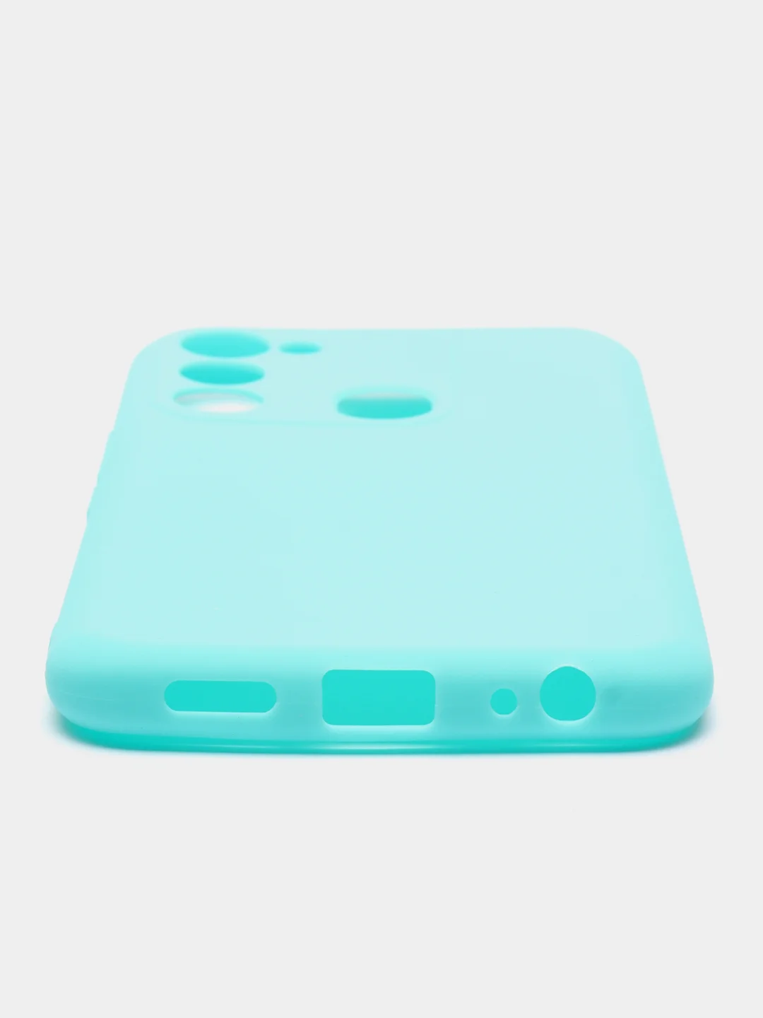 Бирюзовый чехол Tecno Spark GO 2022, Tecno Spark 8C силиконовый, цветной, матовый