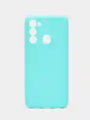 Бирюзовый чехол Tecno Spark GO 2022, Tecno Spark 8C силиконовый, цветной, матовый