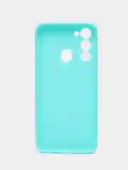 Бирюзовый чехол Tecno Spark GO 2022, Tecno Spark 8C силиконовый, цветной, матовый