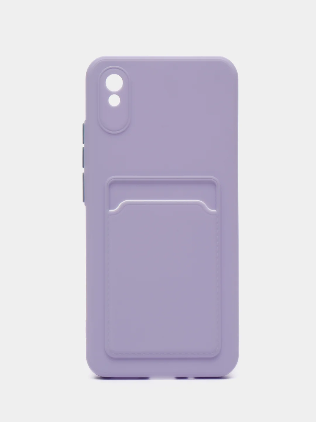 Сиреневый силиконовый чехол для Xiaomi Redmi 9A (Сяоми Редми 9А), с карманом для карт, прозрачный