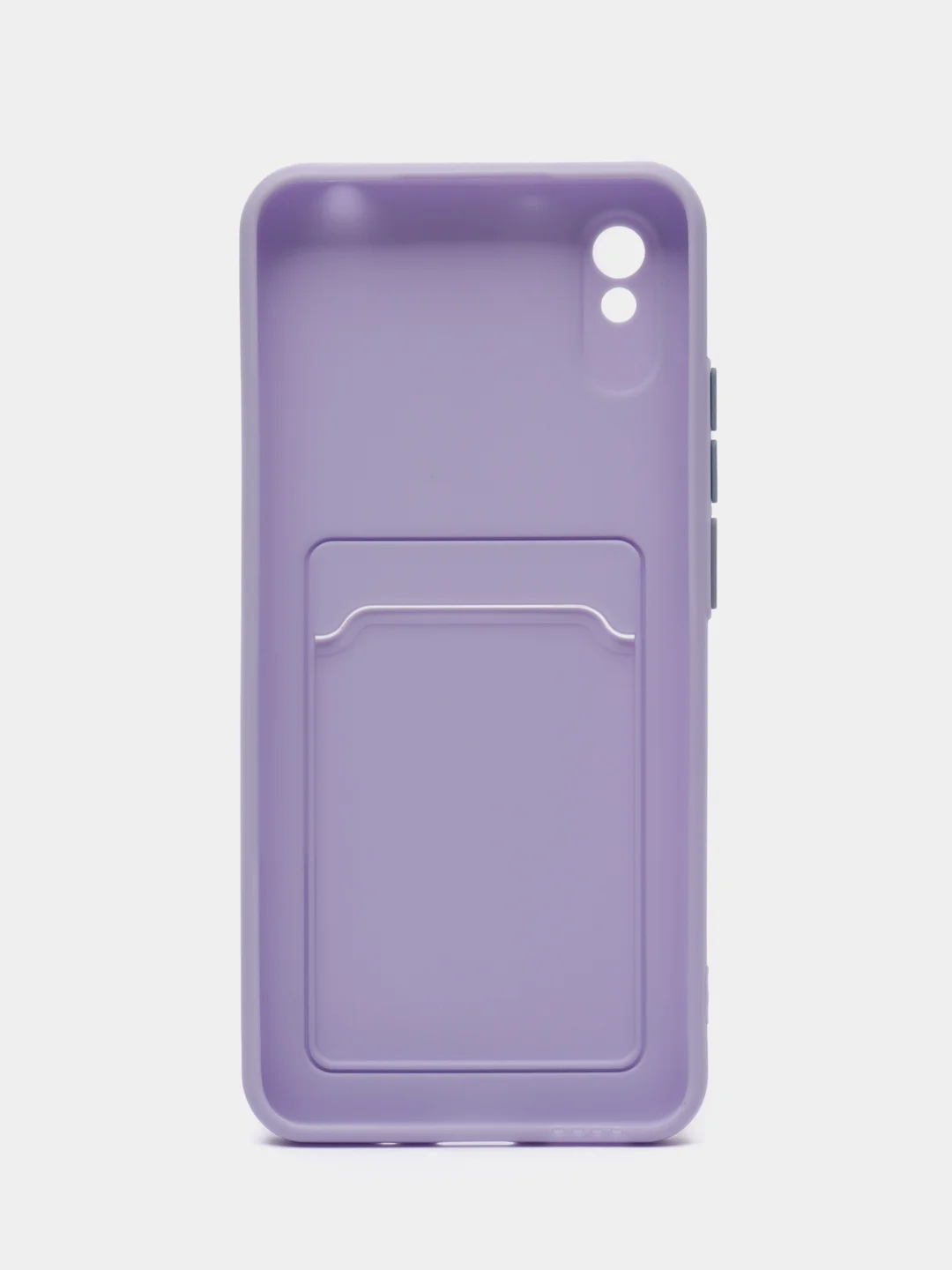 Сиреневый силиконовый чехол для Xiaomi Redmi 9A (Сяоми Редми 9А), с карманом для карт, прозрачный