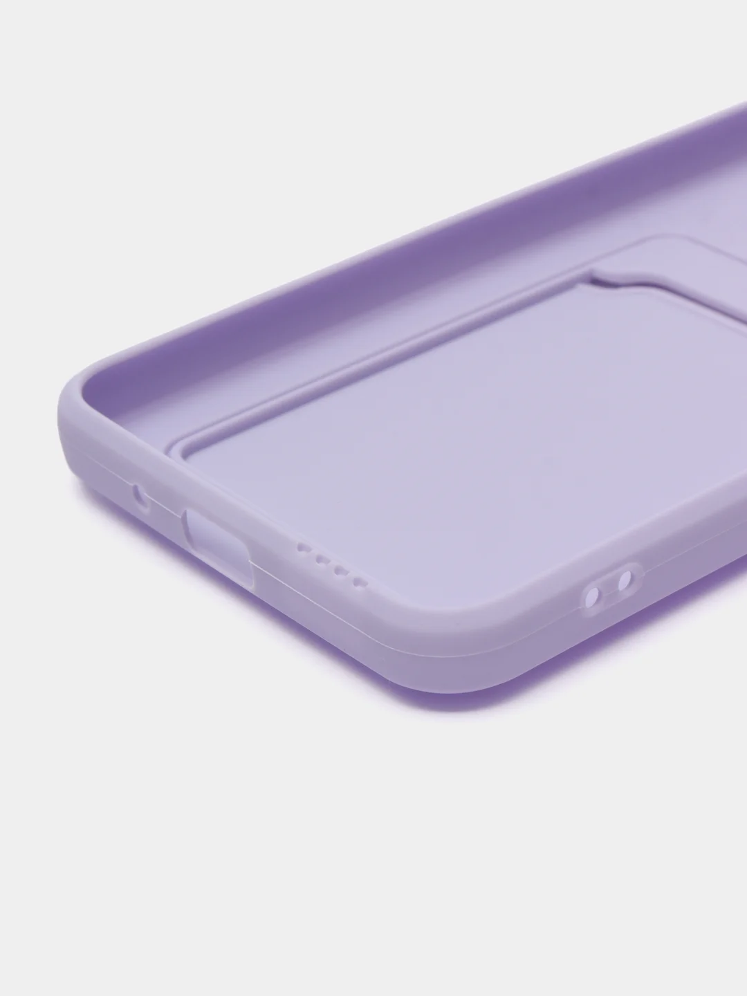 Сиреневый силиконовый чехол для Xiaomi Redmi 9A (Сяоми Редми 9А), с карманом для карт, прозрачный