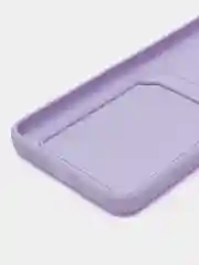 Сиреневый силиконовый чехол Xiaomi Redmi 9C 10A Сяоми Редми 9С 10А, с карманом для карт, прозрачный