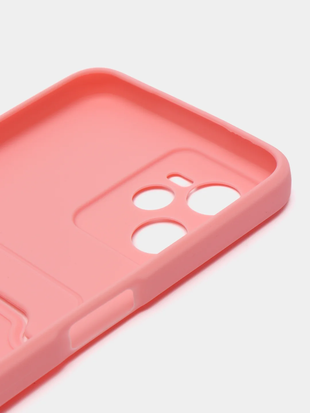 Розовый чехол для Realme C35 (Реалми С35), прозрачный, с карманом для карт