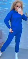 Синий женский спортивный костюм: штаны и худи
