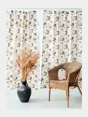 Бежевый комплект штор для кухни LeoHome, с подхватом, 1 штука