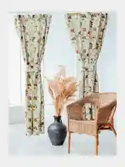 Бирюзовый комплект штор для кухни LeoHome, с подхватом, 1 штука