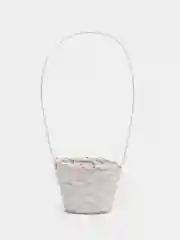 Белый корзина с ручкой, 13*13*9,5 см