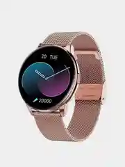 Золотой смарт часы  Smart Watch Y 90, круглые, металлический ремешок