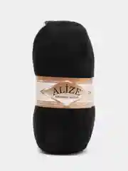 Черный пряжа Alize Angora Gold, 20% Шерсть 80% Акрил, 100 г, 550 м (часть 1)