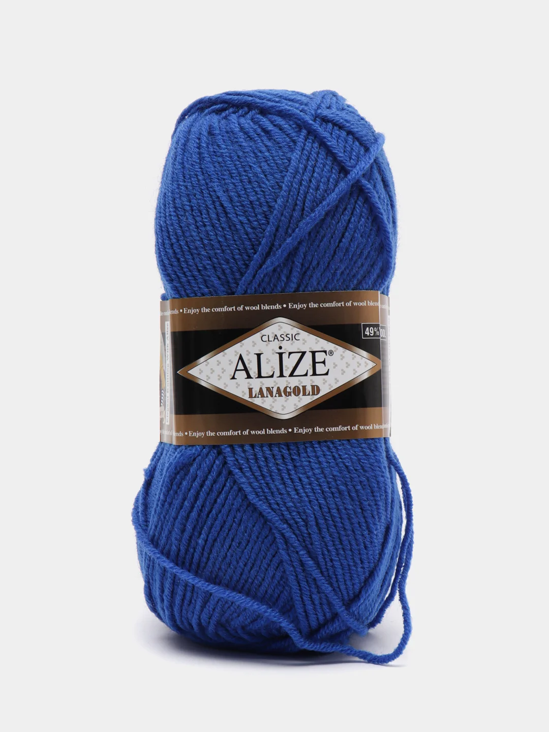 Синий пряжа Alize Lanagold, 49% шерсть, 51% акрил, 100 г, 240 м