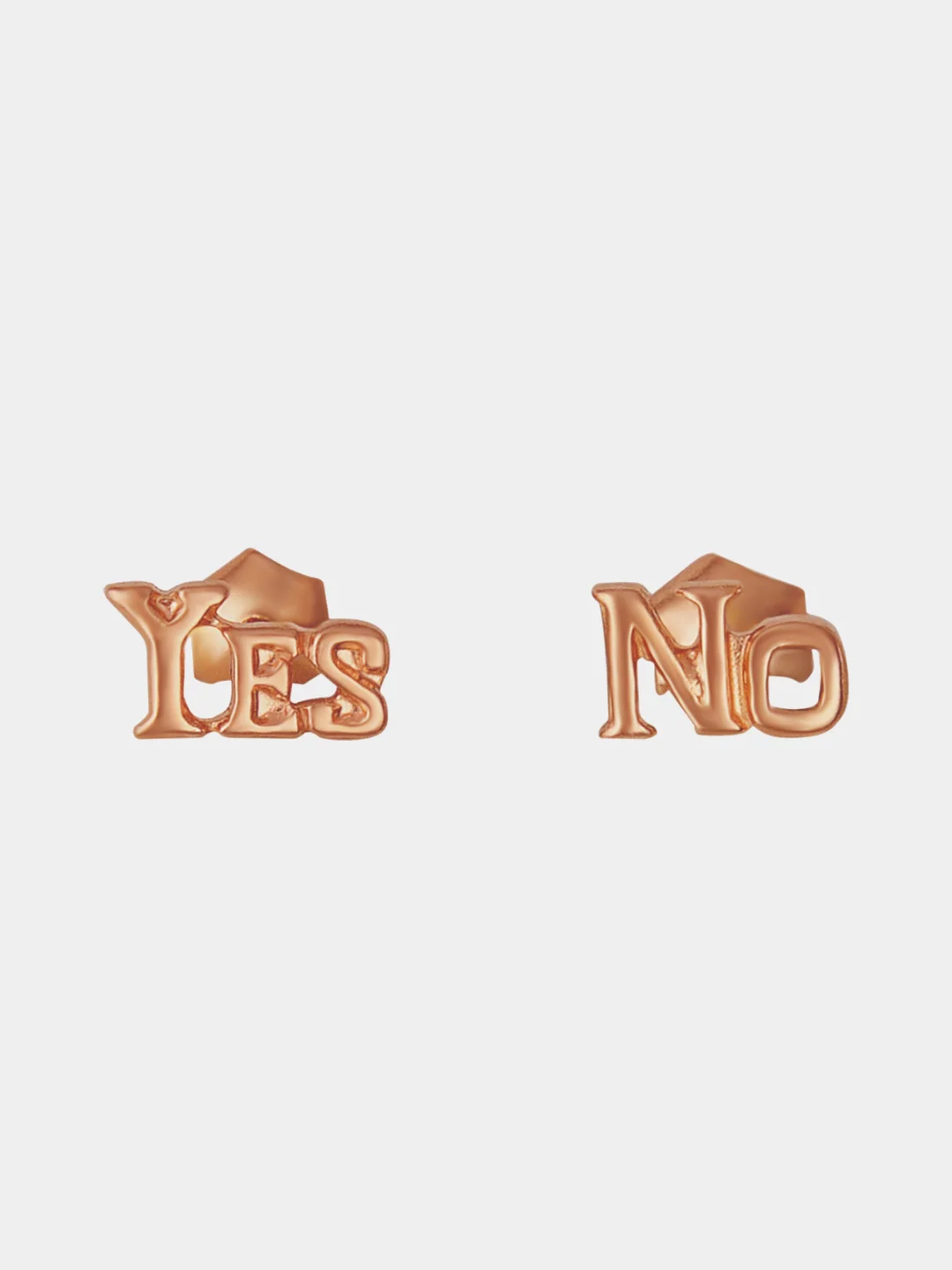 Золотой серьги-гвоздики "Yes-No", пусеты